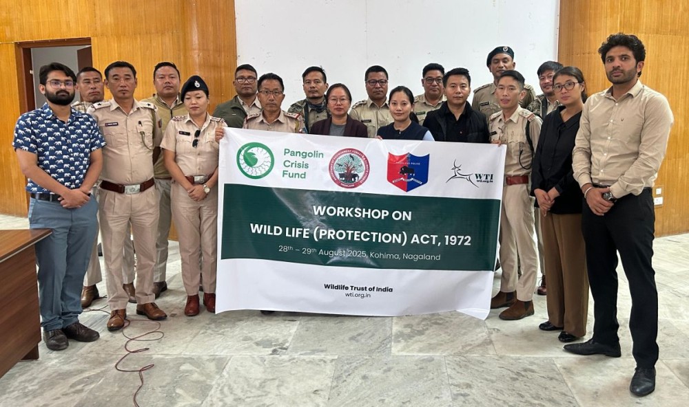 The Wildlife Trust of India (WTI), in collaboration with the Kohima Forest Division and Kohima Police with support from the Pangolin Crisis Fund (PCF), conducted a two-day capacity-building workshop on the Wild Life (Protection) Act, 1972 for forest and police personnel in Kohima.